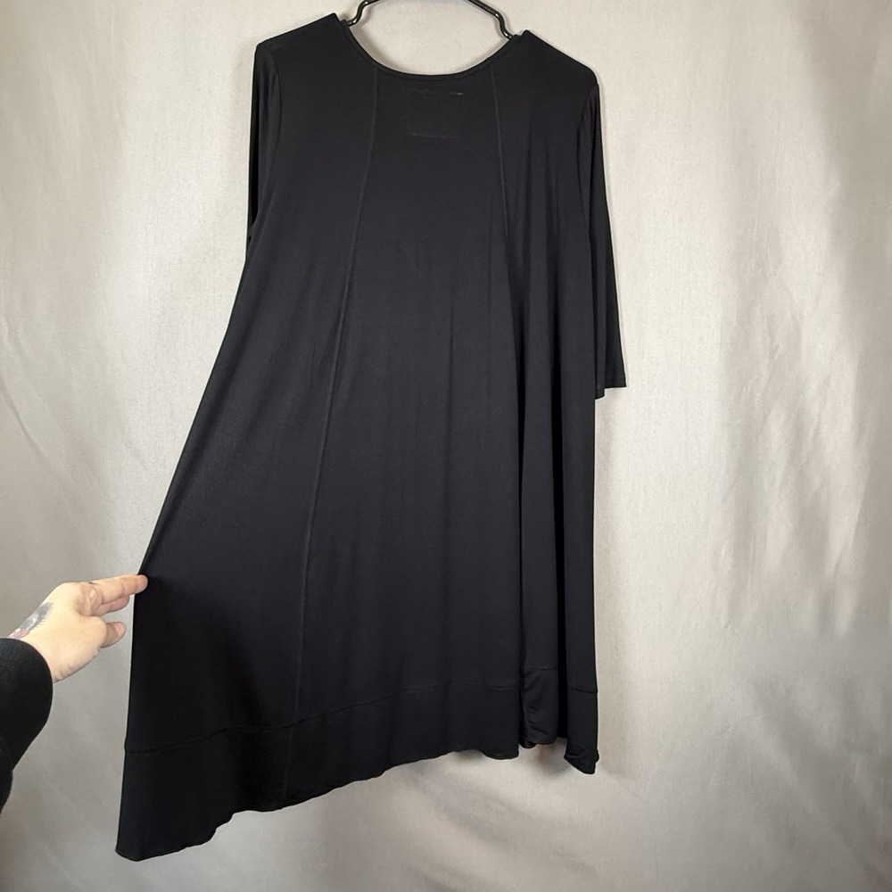 By Together You and I Flowy Tshirt Dress Lace Up Tie Front Black Boutique XL NWT - Picture 10 of 11